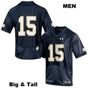 Notre Dame Fighting Irish Men's D.J. Morgan #15 Navy Under Armour No Name Authentic Stitched Big & Tall College NCAA Football Jersey DKU5399PL